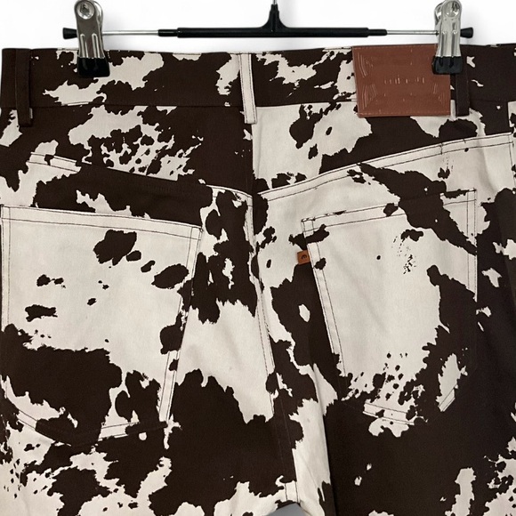 NWT MIAOU x Revolve| SZ M | Brown White Print High Rise Straight Leg Jeans Pants - Picture 9 of 11